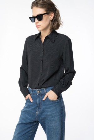 LIMO BLACK Pinko Logo jacquard shirt | YMYVQ89736