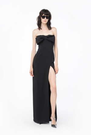 LIMO BLACK Pinko Long dress with bow | MYJBT63210