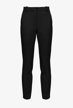 LIMO BLACK Pinko Milano-knit cigarette trousers | MYJZR71656