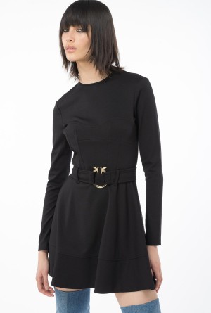 LIMO BLACK Pinko Mini dress with piercing belt | MYJKU48861