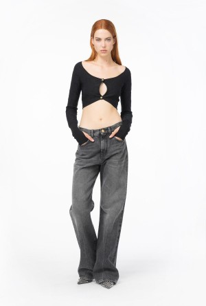 LIMO BLACK Pinko Monogram jacquard mini cardigan | AMYDF36967