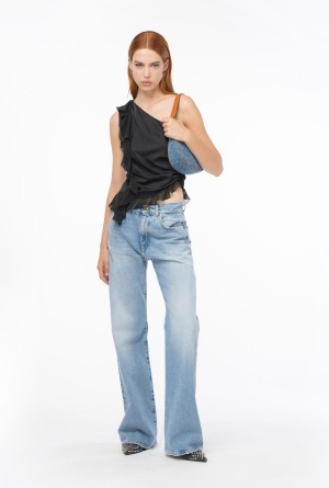 LIMO BLACK Pinko One-shoulder top with ruffle | EMYHC10699