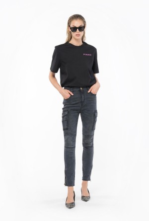 LIMO BLACK Pinko Oversized Lady T-shirt | GMYUC23918