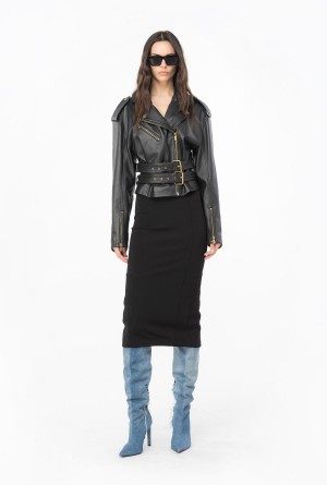 LIMO BLACK Pinko Pencil skirt with slit | EMYVG90160