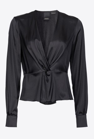 LIMO BLACK Pinko Silk blouse with twist detail | MMYHR69541