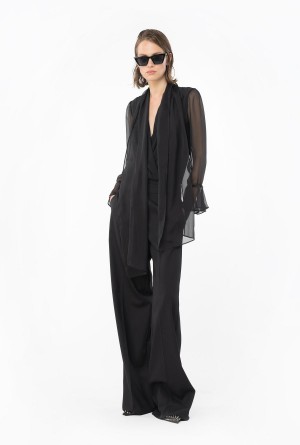 LIMO BLACK Pinko Silk chiffon bodysuit | YMYVQ39345