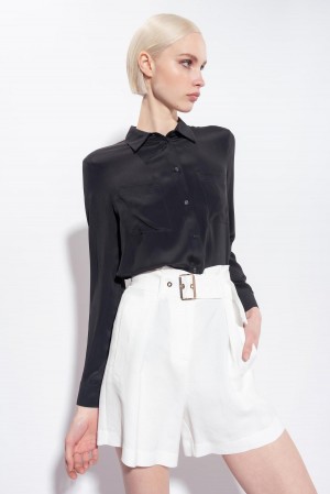LIMO BLACK Pinko Silk-blend shirt with breast pocket | AMYDF47916