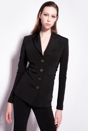 LIMO BLACK Pinko Slim-fit blazer in technical fabric | SMYNY97165
