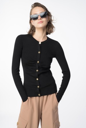 LIMO BLACK Pinko Slim-fit ribbed cardigan | BMYSO14103