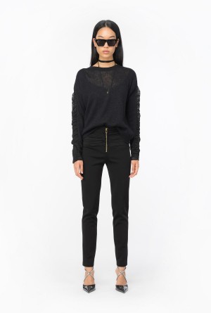 LIMO BLACK Pinko Slim-fit trousers with zip | PMYQX18998
