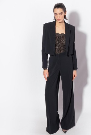 LIMO BLACK Pinko Stretch crepe Spencer jacket | EMYHC27398