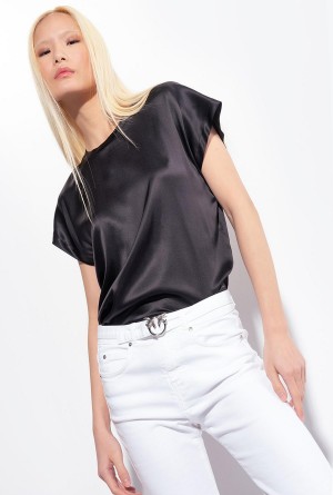 LIMO BLACK Pinko Stretch satin top | MYJZR59753