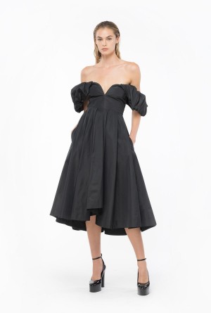 LIMO BLACK Pinko Taffeta midi dress | TMYPQ84971
