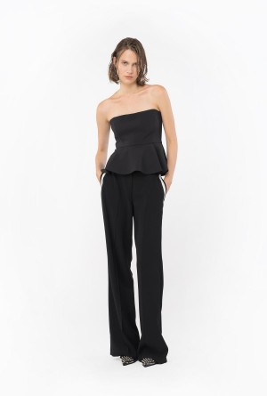 LIMO BLACK Pinko Top with large flounce at the bottom | MYCVG16578