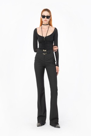 LIMO BLACK Pinko Trousers with piercing belt | DMYVO52485