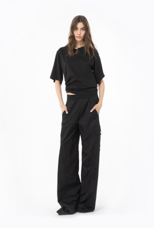 LIMO BLACK Pinko T-shirt with rhinestone necklace | QMYUV82384