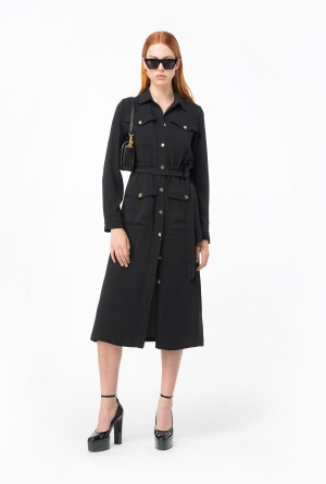 LIMO BLACK Pinko Utility shirt dress | MYQCS11715