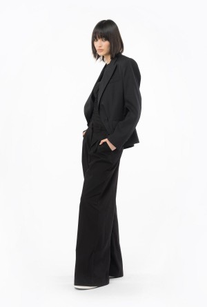 LIMO BLACK Pinko Wide-leg cotton trousers | UMYTG31468