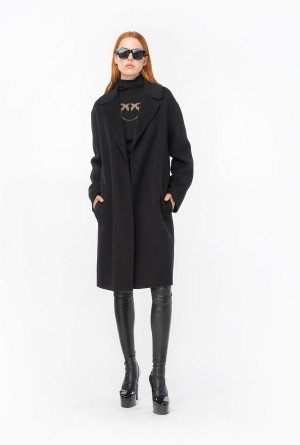 LIMO BLACK Pinko Wool turtleneck sweater with logo | MYXMI19041