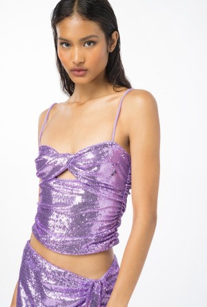 LISIANTHUS LILAC Pinko Fully sequinned top | MYQCS48424