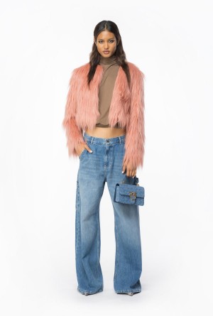 MEDIUM LIGHT WASH Pinko Slouchy wide-leg jeans | MYDYB80388