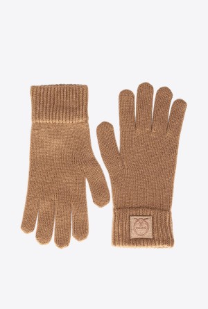 MOCHA CAMEL Pinko Cashmere gloves | MYDFL15151