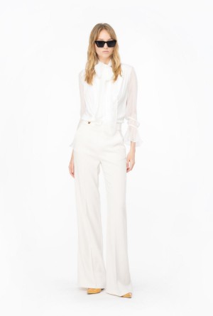 PASTEL PARCHMENT Pinko Trousers with golden buttons | EMYHC30192