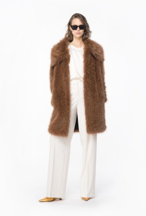 PASTEL PARCHMENT Pinko Wide-leg stretch trousers | FMYUI50685