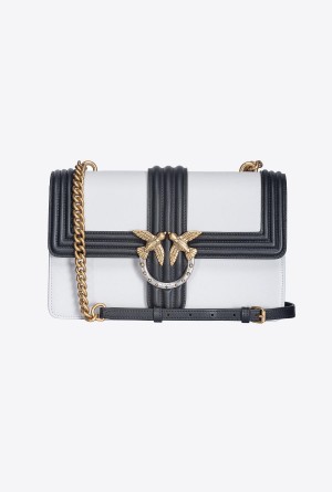 PENGUIN GREY-ANTIQUE GOLD Pinko Classic Love Bag One with piping | PMYER14866