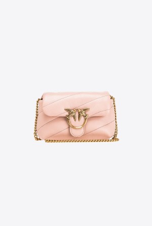 PINK/DUSTY PINK-ANTIQUE GOLD Pinko Baby Love Bag Puff Maxi Quilt | MYJZR81853