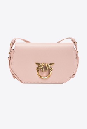 PINK/DUSTY PINK-ANTIQUE GOLD Pinko Classic Love Bag Click Hexagon Simply | GMYEC66512
