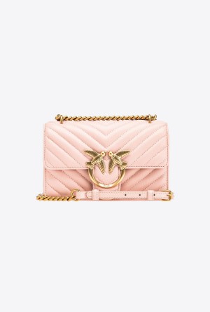 PINK/DUSTY PINK-ANTIQUE GOLD Pinko Mini Love Bag One Simply | MYNEJ46891