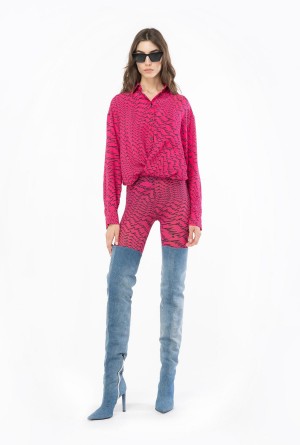 PINKO PINK/BLACK Pinko Leggings with fluid logo | MMYHR17152