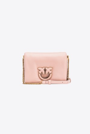 POWDER PINK-BLOCK COLOUR Pinko Baby Love Bag Click Puff in nappa leather | AMYDF15731
