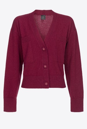 RED-SASSAFRAS Pinko Cashmere-blend cardigan with pockets | MYEGJ88891