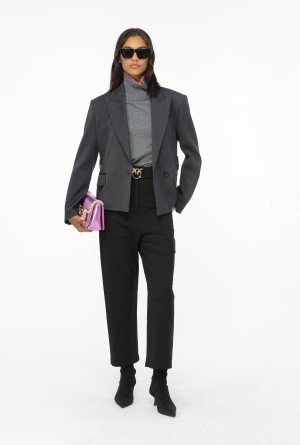 ROCK GREY Pinko Turtleneck with contrasting edging | MYICD69344