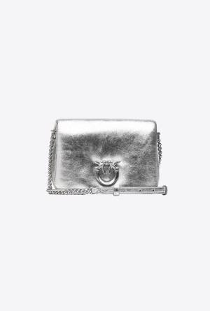 SILVER-BLOCK COLOUR Pinko Galleria Baby Love Bag Click Puff in laminated nappa leather | MYJBT90213