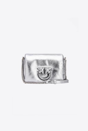 SILVER-OLD SILVER Pinko Baby Love Bag Click Puff laminated | MYXMI43911