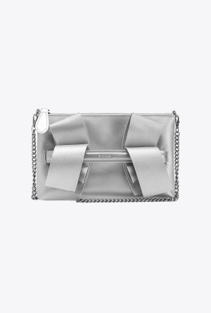 SILVER-OLD SILVER Pinko Metallic Aika Flat bag | MYZDE89749