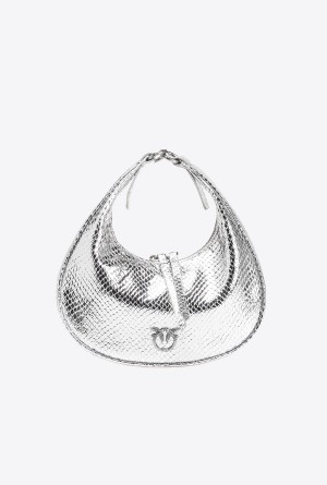 SILVER-OLD SILVER Pinko Mini Brioche Bag Hobo | MYICD96844