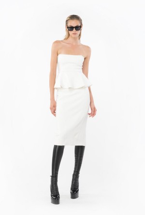 SNOW WHITE Pinko Calf-length stretch crepe skirt | DMYKV75202