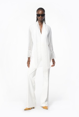 SNOW WHITE Pinko Flared crepe trousers | SMYNY36784