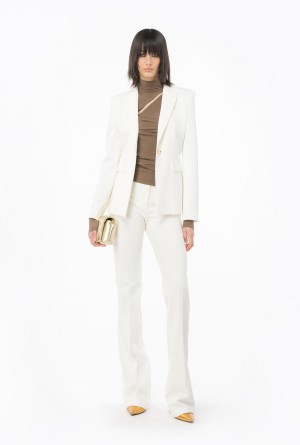 SNOW WHITE Pinko Flared full Milano trousers | ZMYNQ92914