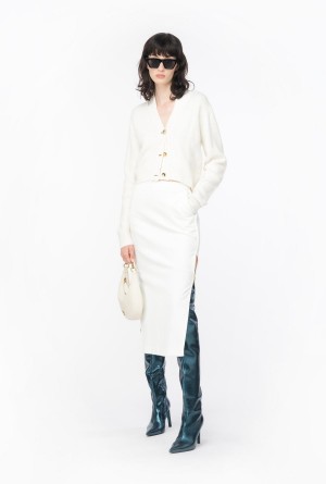 SNOW WHITE Pinko Long skirt with metal buttons | SMYVO78385