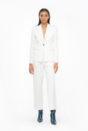 SNOW WHITE Pinko Single-breasted fabric-stitch blazer | EMYHC48461