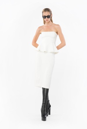 SNOW WHITE Pinko Top with large flounce at the bottom | MYXBR91210