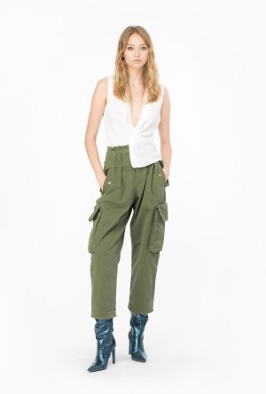 SNOW WHITE Pinko V-neck crepe top | MYXBR35299