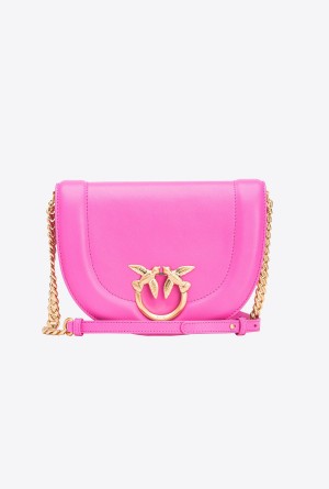 STRAWBERRY-BRUSHED GOLD Pinko Galleria Classic Love Bag Click Round | FMYUI94198