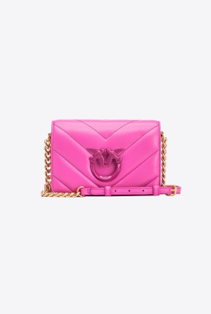 STRAWBERRY+COLOUR CONTRASTING COLOUR Pinko Galleria Mini Love Bag Click Big Chevron Opposite | AMYDF50481