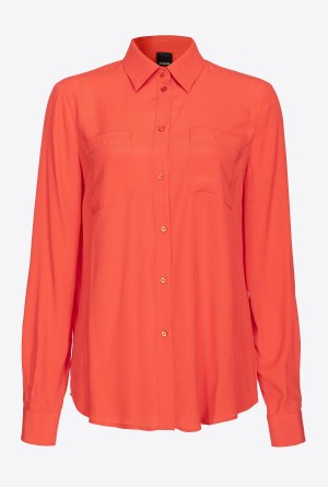 SURIMI ORANGE Pinko Silk-blend shirt with breast pocket | LMYTR92058